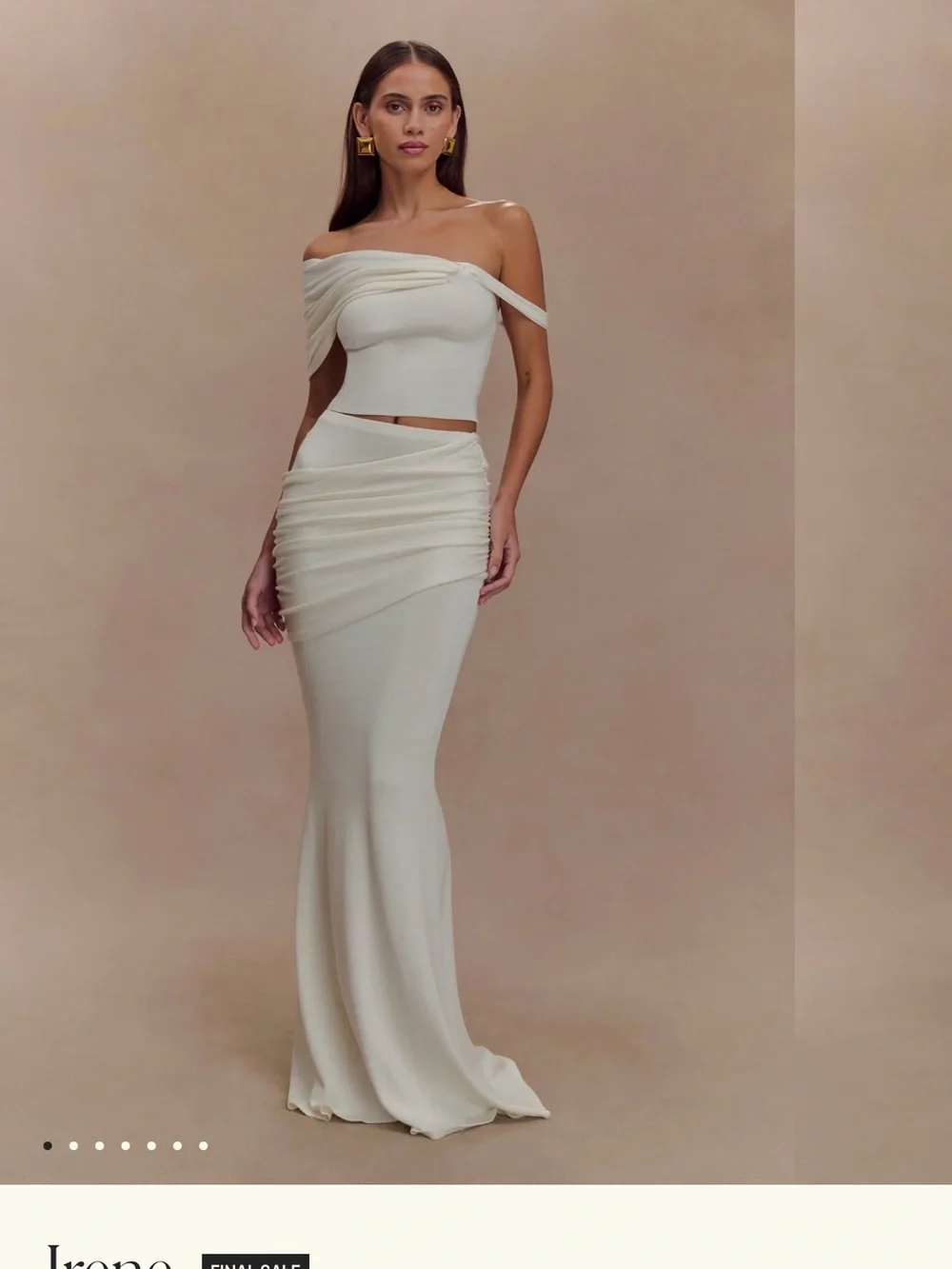 Meshki Irene Ivory Draped Maxi Skirt - Picture 2 of 2